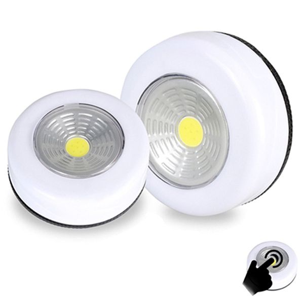 Lampada da parete a LED COB 3W Luci per armadio Luce notturna senza fili Stick Tap Lampada tattile Armadio Armadio Armadio sotto luce Lampada di emergenza