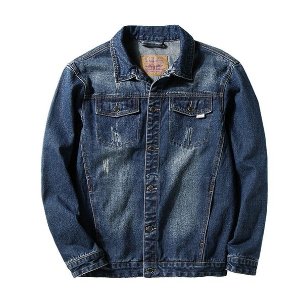 

e-baihui 2020 new spring and autumn denim jean casual jacket men clothes design large asian size -5xl 6xl 7xl, Black;brown