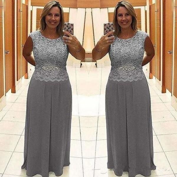 

silver gray mother of the bride dresses lace chiffon long column floor length women fomal evening dress prom gown wedding party, Black;red