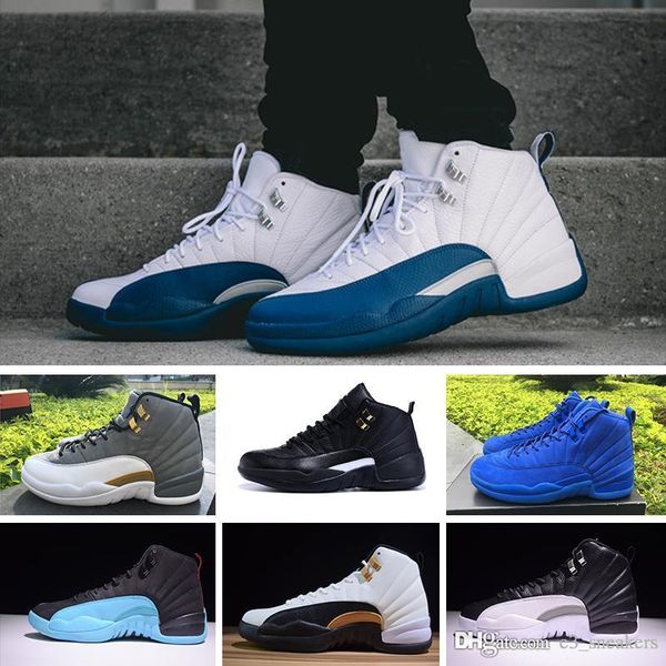 jordan 12 azul con blanco