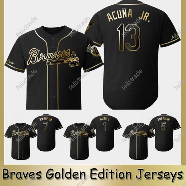 

Atlanta 2019 golden edition brave jer ey ronald acuna jr ozzie albie freddie freeman dan by wan on chipper jone au tin riley jer ey