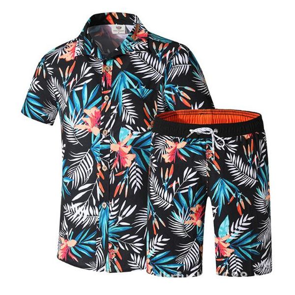 

fashion men clothes set summer flower tshirt men slim fit casual t shirt sotton short sleeve t-shirt sportwaer tracksuit 3xl, Gray
