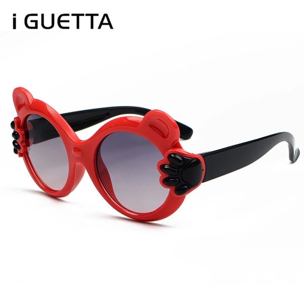 

iguetta lovely round kids sunglasses bear children sun glasses anti-uv baby vintage eyeglasses girl cool 6 color iyja567, Blue
