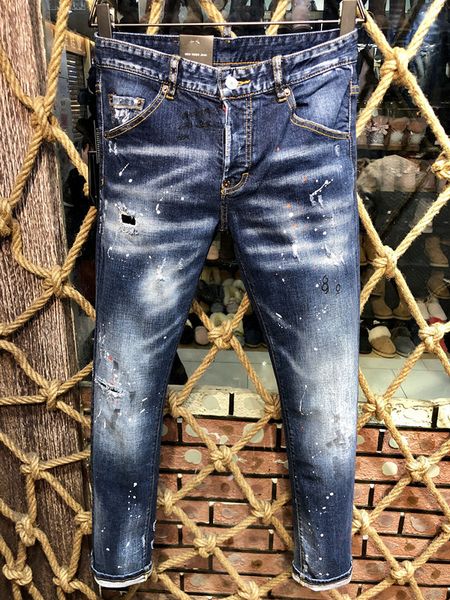

dsquared2 dsq2 ss20 новое прибытие d2 высокое качество brand дизайнерские мужчины denim прохладный guy джинсы вышивка брюки мода дыры брюки, Blue