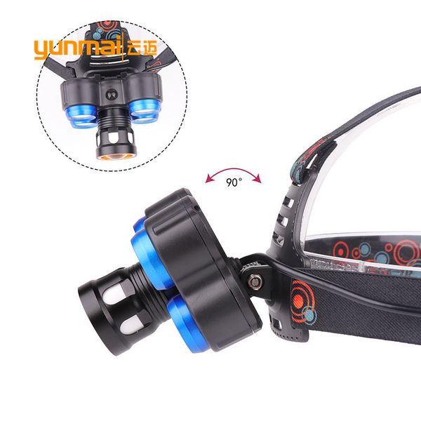 

cross border new pattern xml t6+cob led light 5 lamp holder lamp dc directly full flexible zoom aluminium alloy go fishing lamp
