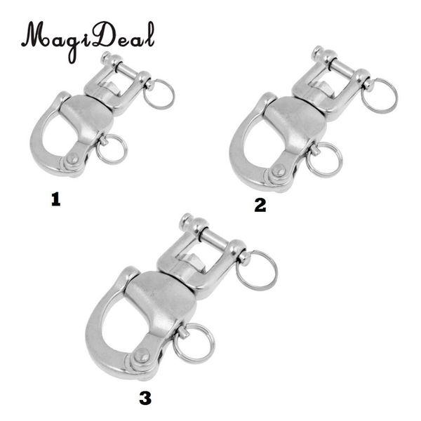 

magideal snap swivel 304 stainless steel heavy duty snap shackle d ring shackle kayak marine boat hardware 3 size for canoe boat