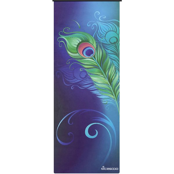 

printed suede non-slip natural rubber yoga mat folding lightweight portable yoga mat acupressure exercise fitness supplies