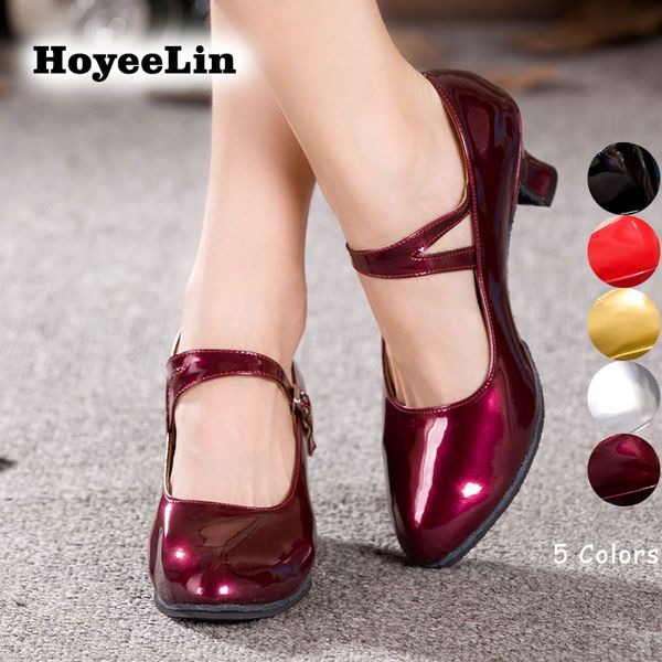 

hoyeelin closed toe ballroom tango dance shoes women ladies mid heeled tango waltz dancing shoes indoor outsole