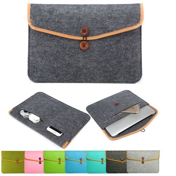 

macbook air/pro storage bag felt tablet protector mobile phone power cord storage bag 7 colors 11-15.5 in