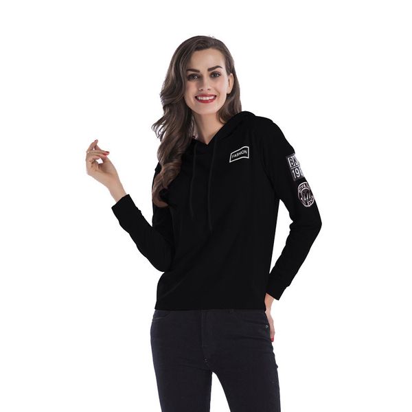 

женские сезон дизайнер свободно случайные свитер с капюшоном печатных футболка women2fqq, Black;brown