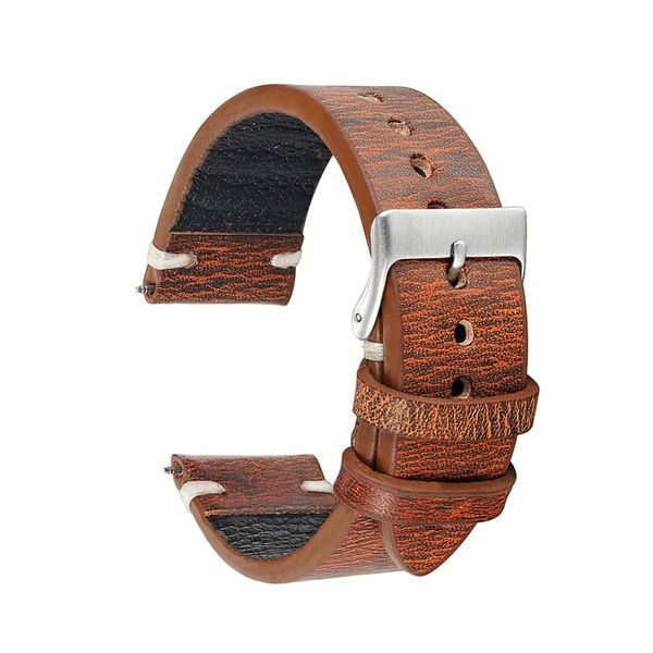 

retro genuine leather watchband watch straps 18mm 20mm 22mm 24mm watch strap band belts pin buckle men women kz1229, Black;brown