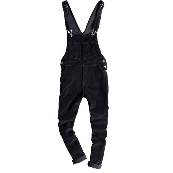 

mens slim fit corduroy pants for spring men skinny black corduroy bib overalls fashion japan style suspenders jumpsuits 122901
