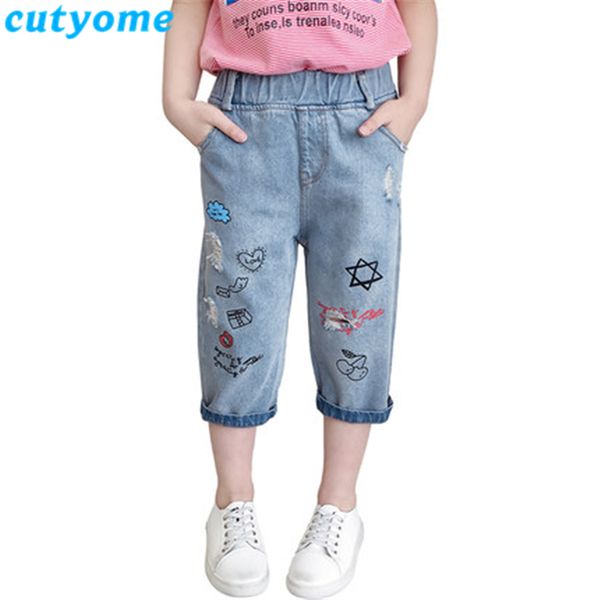 

loose girls denim shorts summer rippled casual children beach wear jeans short pant teeange girls jeans short denim trousers, Blue