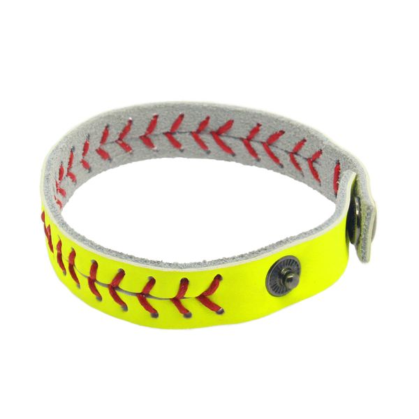 

12 colors in stock red arrow leather softball bracelet for women, Black