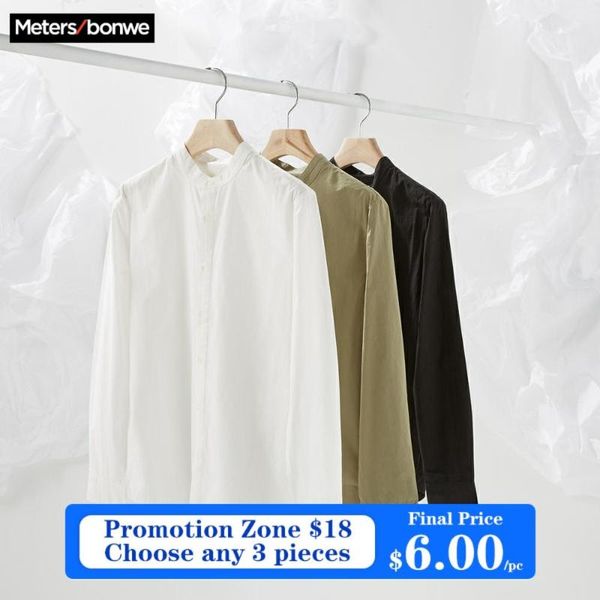 

men's casual shirts metersbonwe brand men spring autumn male slim long sleeve regular cotton teenager, White;black
