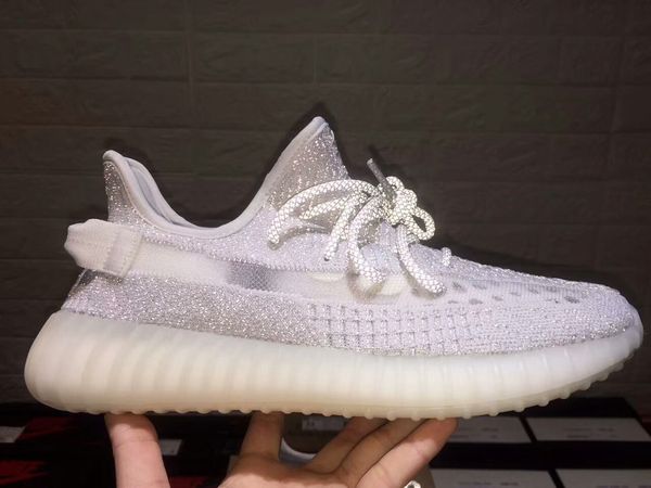 

горячие продажи статические kanye west v2 белый черный открытый спортивная обувь ef2905 мужчины женщины спортивные кроссовки размер 36~48 с