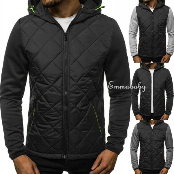 

winter men's slim hoodie warm hooded sweatshirt coat jacket outwear sweater, Black;brown
