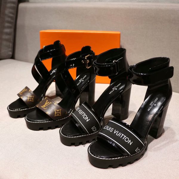 

fashion lady shoes womens designerluxury sandals brandsandals sliders beach sandals wedding woman high thick heels size 35-40 20022204t