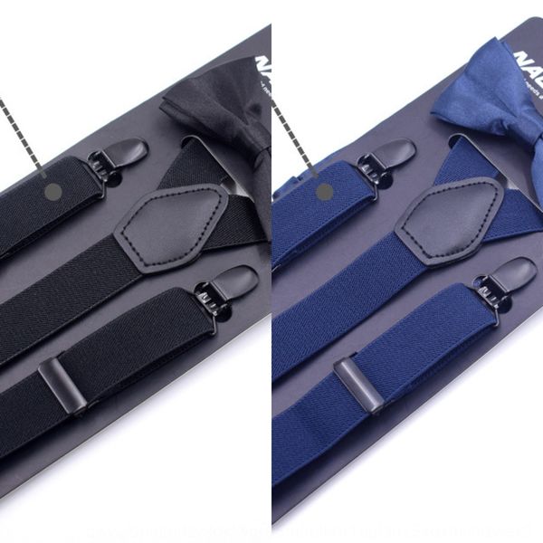 

children's three-clip suit accessory shoulder shoulder strap multicolor men's and women's universal strap clip black accessor, Black;white