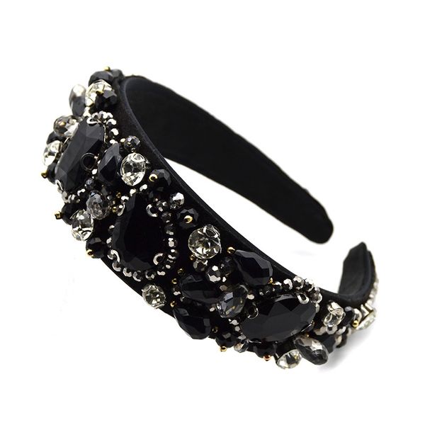 

2019 woman headband crown tiara bridal hair accessories wedding crystal beads baroque hairband jewelry diadema coroa de noiva, Golden;white