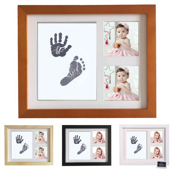 

newborn handprint footprint ps frame baby first year wood p frame uk