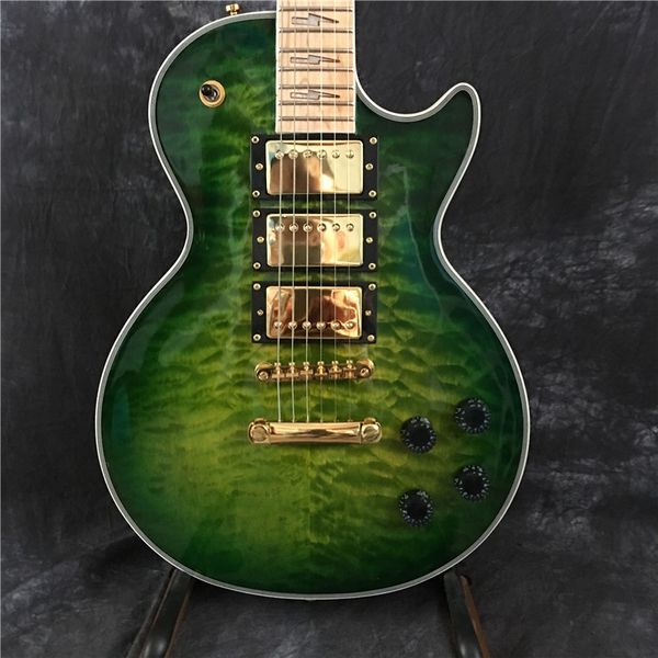 

brand new lp electric guitar guitar, maple fingerboard, gold accessories. green flower, 3 pickups, ing