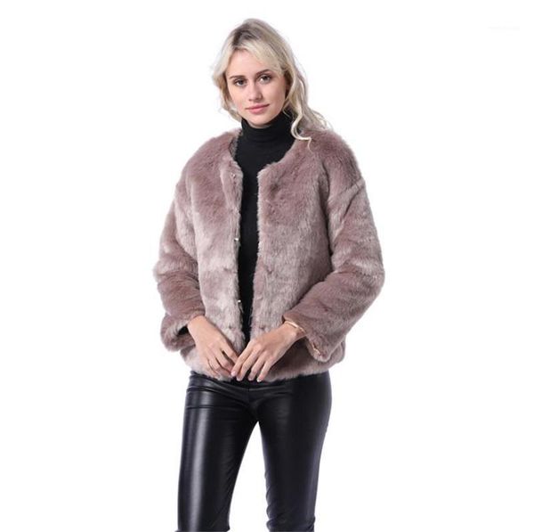 

теплая куртка мода женщины пальто женщины искусственный мех пальто мода осень зима новое прибытие экипаж дизайнер шеи, Black