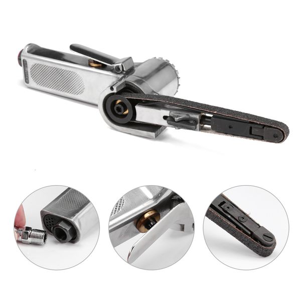 

10 x 330mm pneumatic air belt sander precision polishing tool abrasive grinding machine 16000rpm 130l/min gas consumption