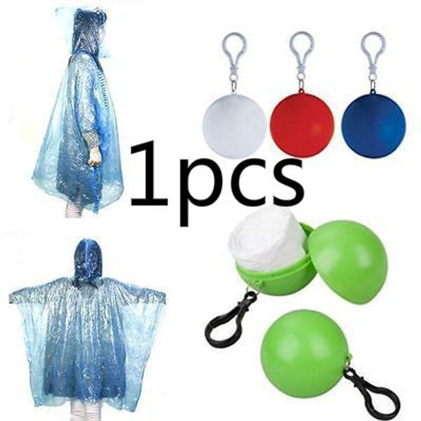 

bpraincoat disposable portable rain jacket poncho keyring ball raincoats j-syyy59, Red;brown
