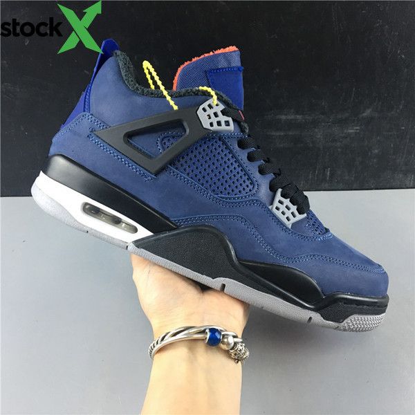 

wholesale new 4 iv wntr loyal blue low men basketball shoes 4s suede sports outdoor fashion trainers sneakers with box size 7-13, Black