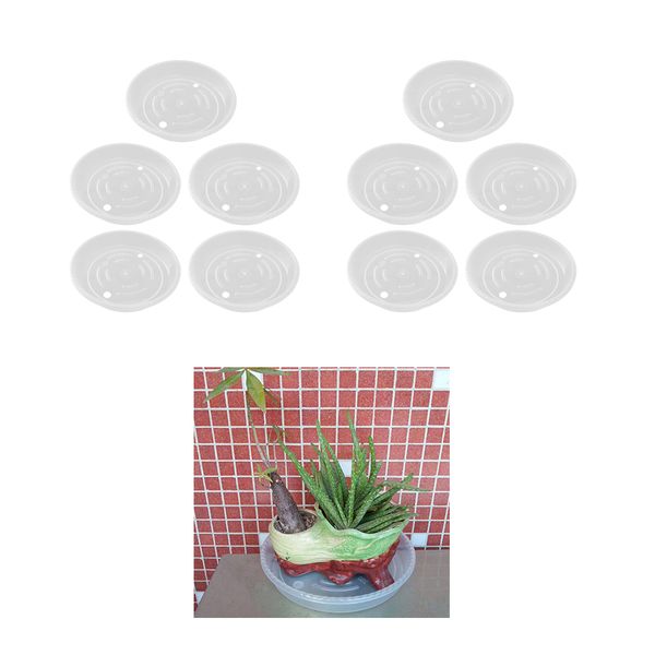 

10-pack round clear plant saucer drip trays base for indoors 25cm bpa free