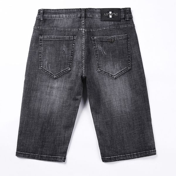 

mens designer big thin five-point denim shorts grade cotton youth medium pants breeches, Blue