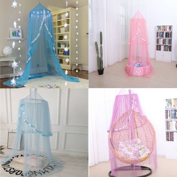 

2019 baby bed satin crown canopy bedcover mosquito net curtain bedding dome tent room decor elegant netting princess