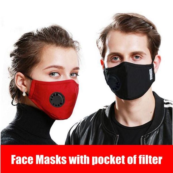 

Маска для лица Anti-Dust с ушной дыхательный клапан Регулируемый многоразовый Mouth Маски Мягкие дышащие анти пыли Защитные маски MK05