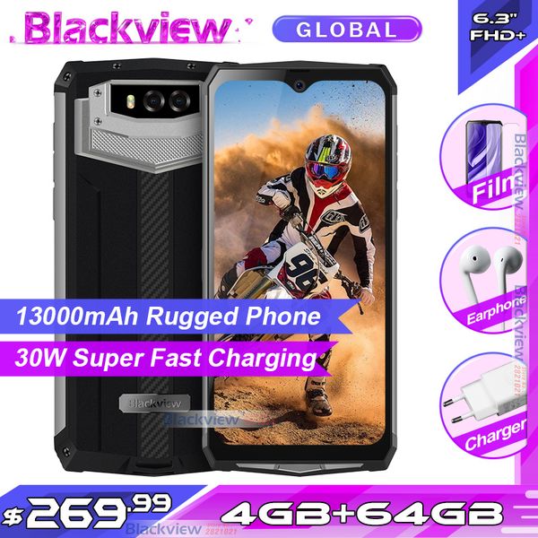 

Blackview BV9100 13000mAh IP68 Прочный смартфон 6,3 '19,5: 9 4GB 64GB Helio P35 Android 9,0 Мобильный телефон 30W Fast