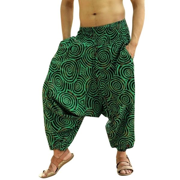 

men pants baggy hiphop men sweatpants wide legs ethnic style pants casual joggers trousers harem casual fashion, Black