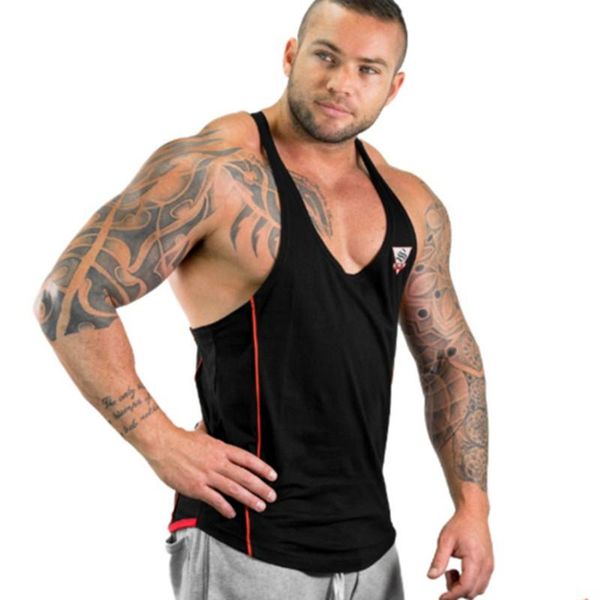 

brand mens sleeveless t shirts summer men tank clothing bodybuilding undershirt casual fitness tank tees elastic, White;black