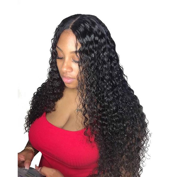 

deep wave lace front human hair wigs pre plucked remy brazilian human hair wigs for black women 250 density lace wig