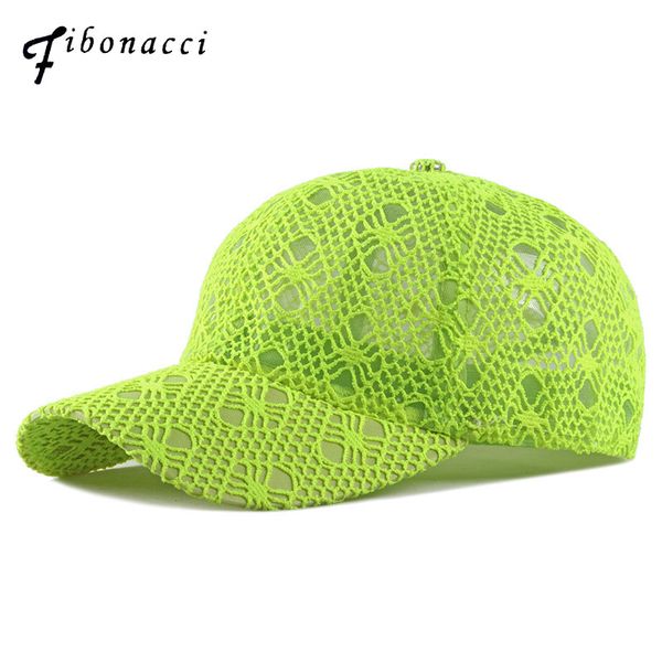 

fibonacci brand summer lace baseball cap for women breathable mesh girls snapback hip hop fashion female caps adjustable, Blue;gray