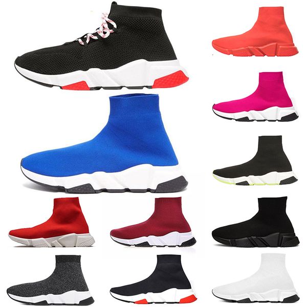 

designer shoes speed trainer casual shoes for men women black white red lace fashion blue wine rose pink youth sneakers 36-45