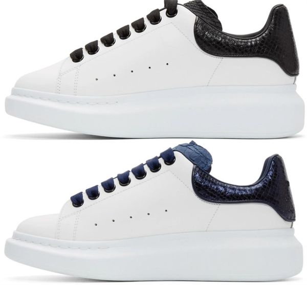 

designer men women sneaker casual shoes fashion smart platform trainers luminous fluorescent shoe snake back leather chaussures pour hommes, Black