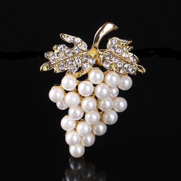 

fashion grape brooches for women simulated pearl large brooch pins jewelry christmas gift, Gray