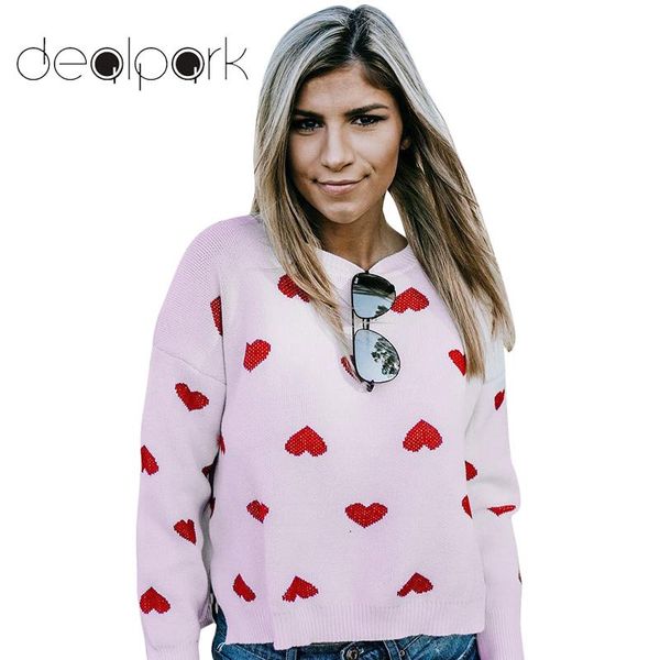 

2019 fashion winter woman sweater knitting pullover christmas sweater knitted hearts pattern long sleeves knitting, White;black