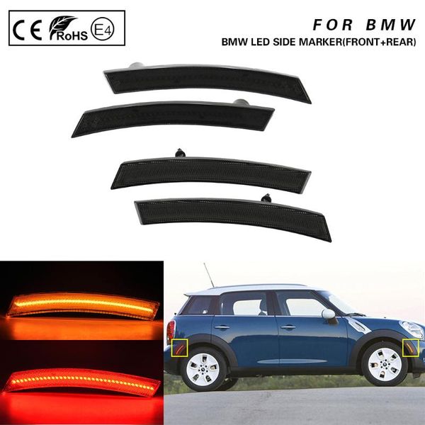 

for mini cooper r50 r52 r53 smoked led side marker light amber/red us version 4x