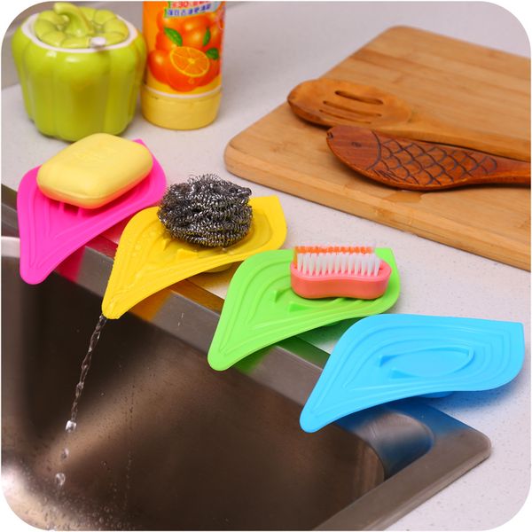 

portable shower drain slip leaves organizer storage soap dish pp plastic kitchen sink clean sponge holder shelf soap tray