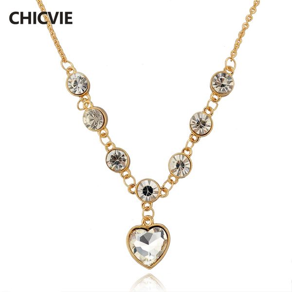 

chicvie gold bead heart necklace for women long crystal statement vintage accessories ethnic jewelry necklaces femme sne140453, Silver