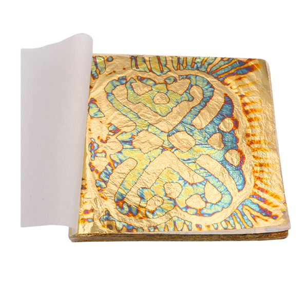 

50 sheets gold leaf sheets perfect for gilded statues paintings, crafts paste, nail painitngs, statues wall furniture decoration 14x14cm
