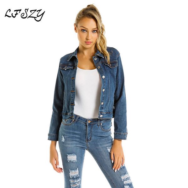 

women's denim jacket 2019 new modis blue denim jacket female hole loose blue woman's coat more size s-xl, Black;brown