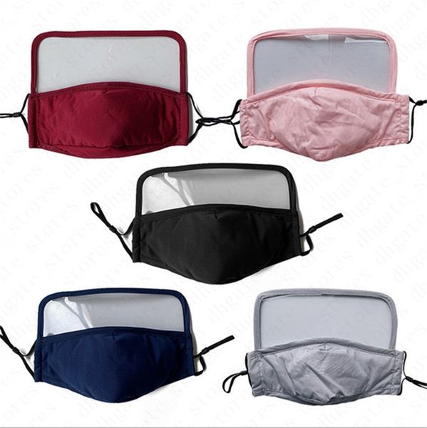 

2 in1 washable face mask with pm2.5 filter slot clear plastic face shield protective eye cover reusable cycling face cover d6809