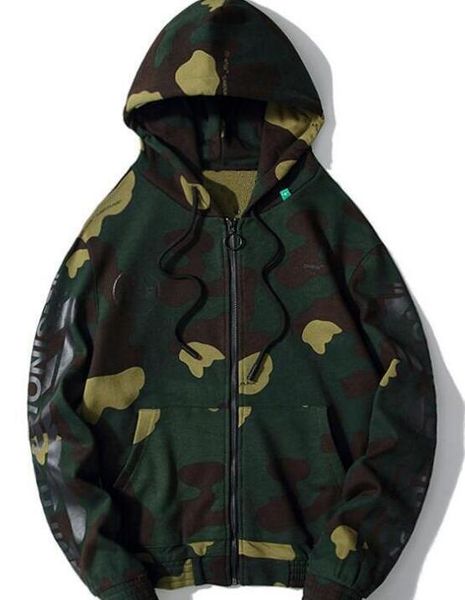 

designer hoodie classic 99 camouflage graffiti ow hooded zipper sweater men and women with the same coat designer hoodie, Black